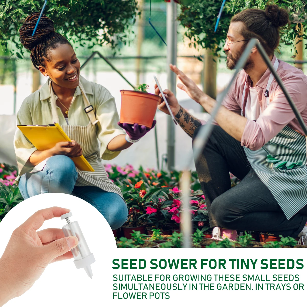 Mini Sowing Seed Dispenser Man - Manual Seeder Hand 评论和价格